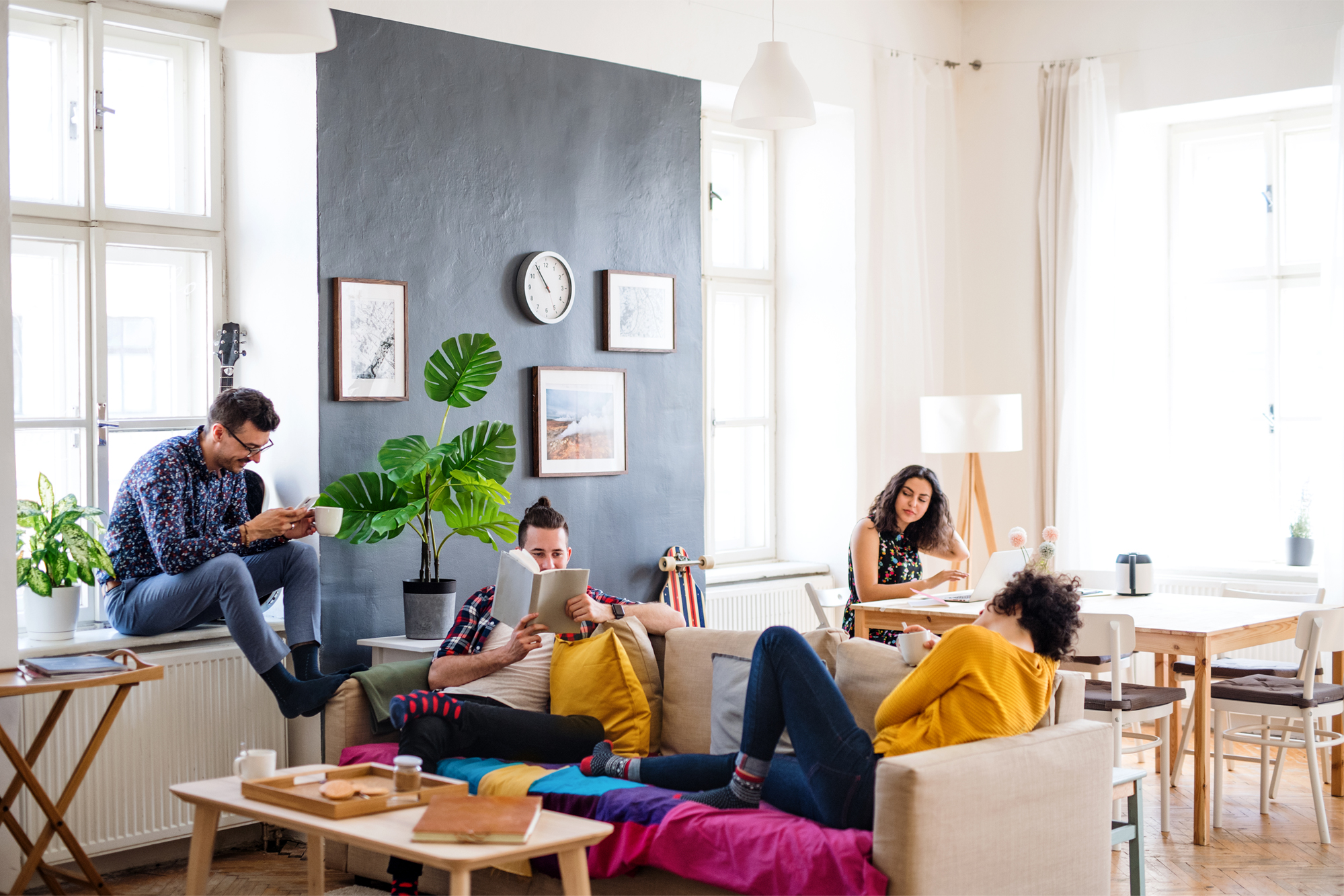 Young professionals living in a Co-Living Property